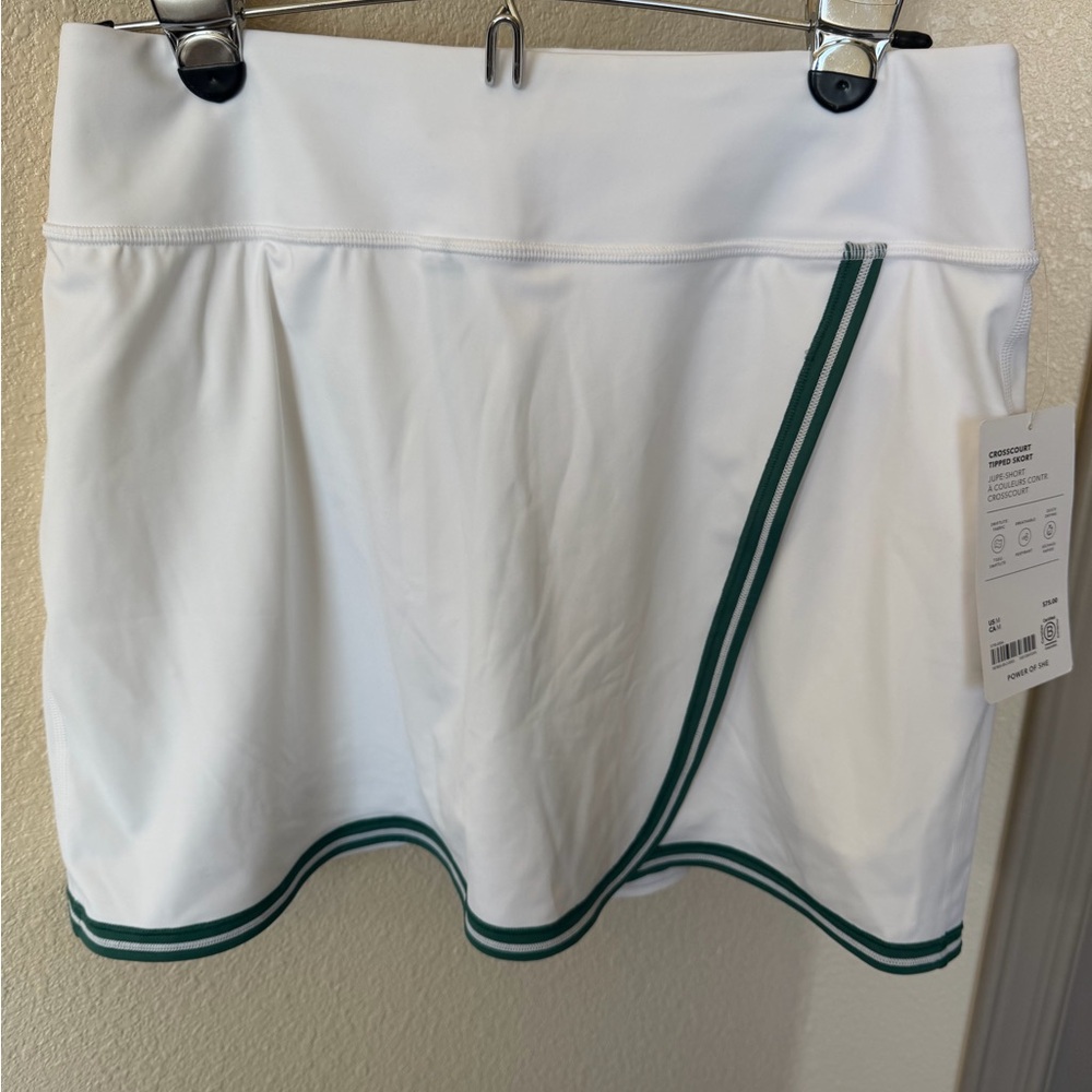 Athleta White Skirt with Green Trim